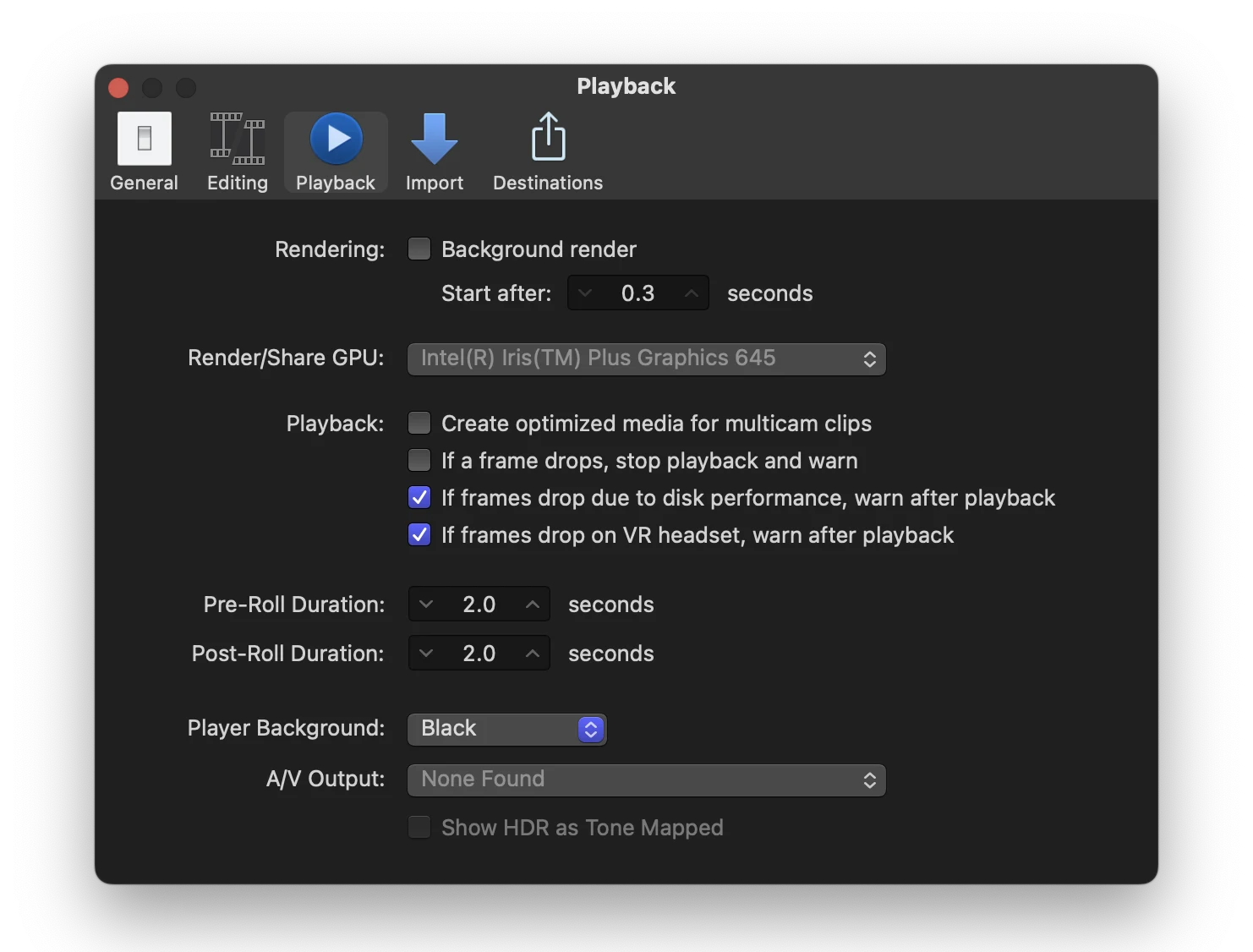 FCP Playbac Optimised Media